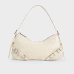 Túi đeo vai hình thang Sloane Metallic - Trắng kem