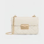 Túi đeo chéo Quilted Push-Lock Chain - Ngà