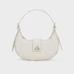 Túi đeo vai dáng cong Trice Metallic Accent Belted - Phấn