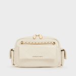 Túi đeo chéo phom chữ nhật Duo Quilted - Màu Kem
